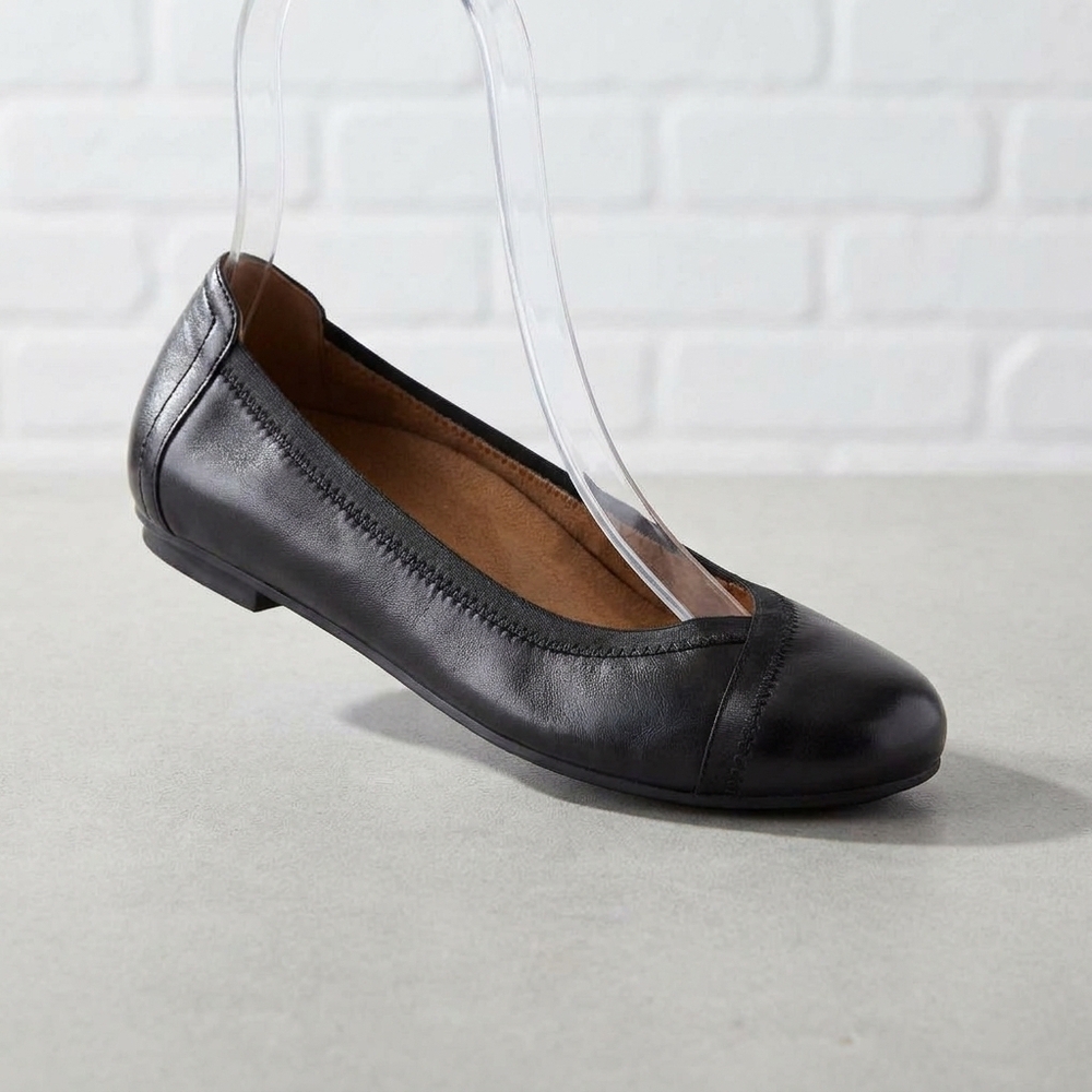 NEW VIONIC women's carrol leather flats in black